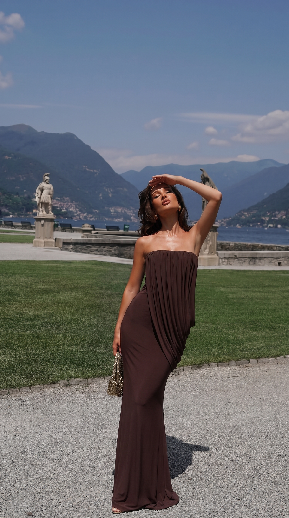 Nadia | Women's Strapless Draped Maxi Hens Party Dress