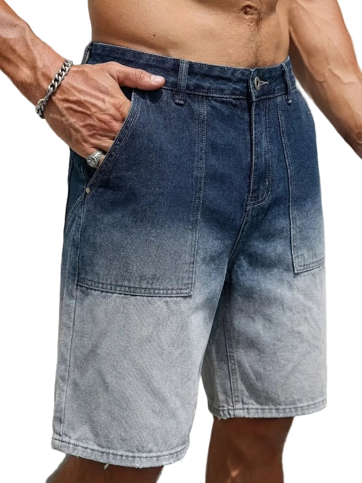 Men's Gradient Shorts with Geometric Back Seams