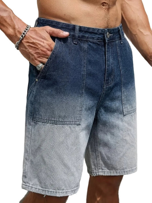 Men's Gradient Shorts with Geometric Back Seams
