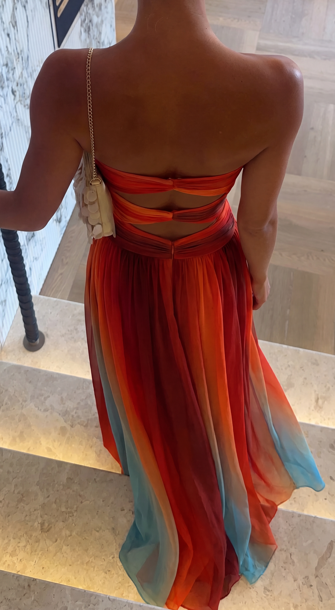 Mireya | Women's Gradient Cut-Out Strapless Maxi Vacation Dress