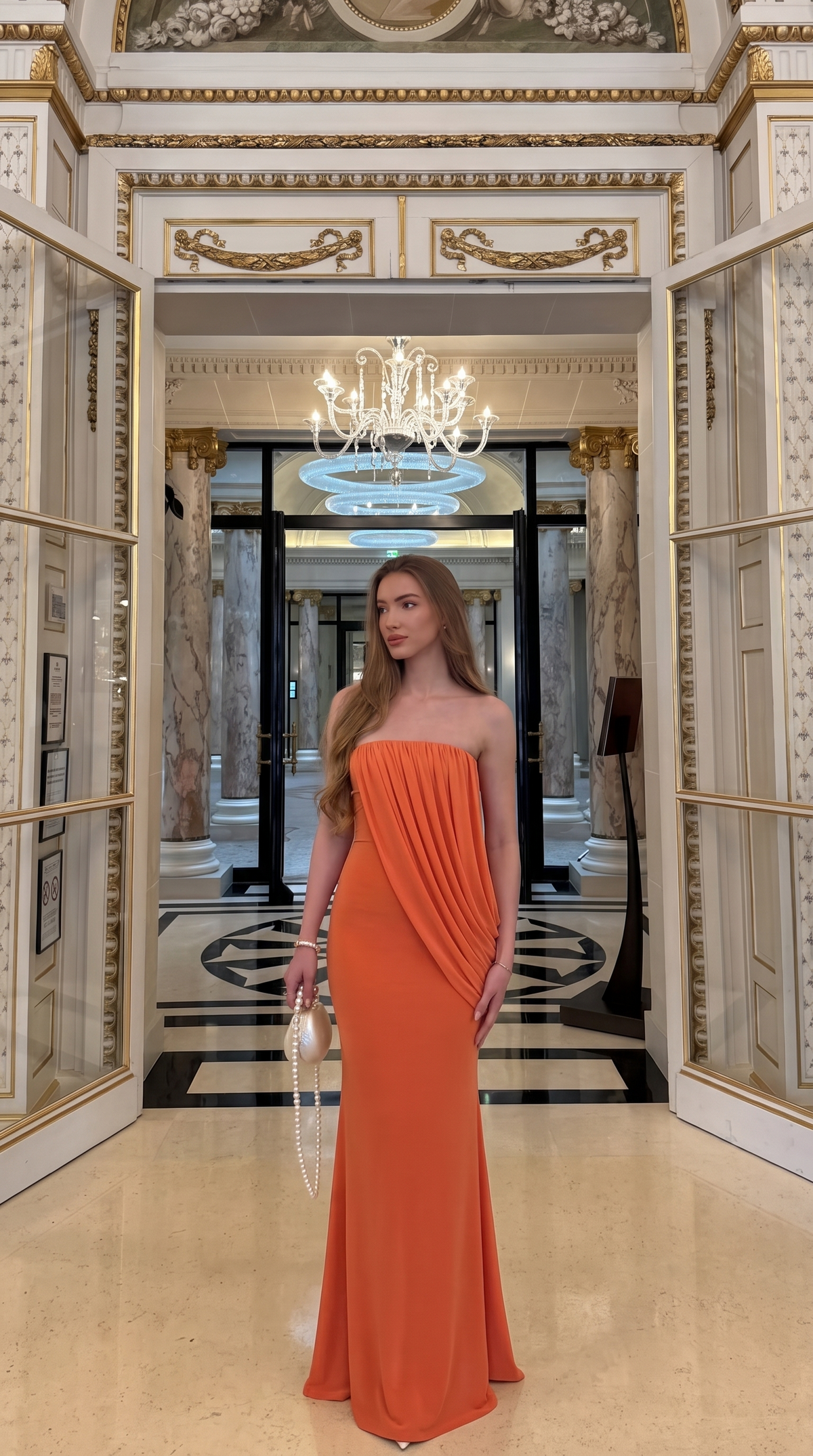 Nadia | Women's Strapless Draped Maxi Hens Party Dress