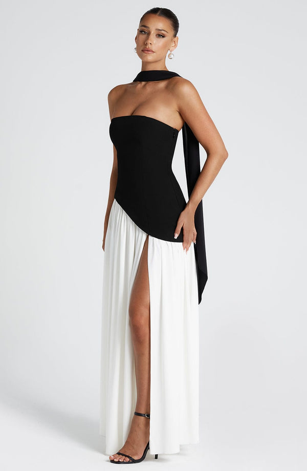 Thalia | Women's Strapless Asymmetric High-Slit Maxi Summer Evening Dress
