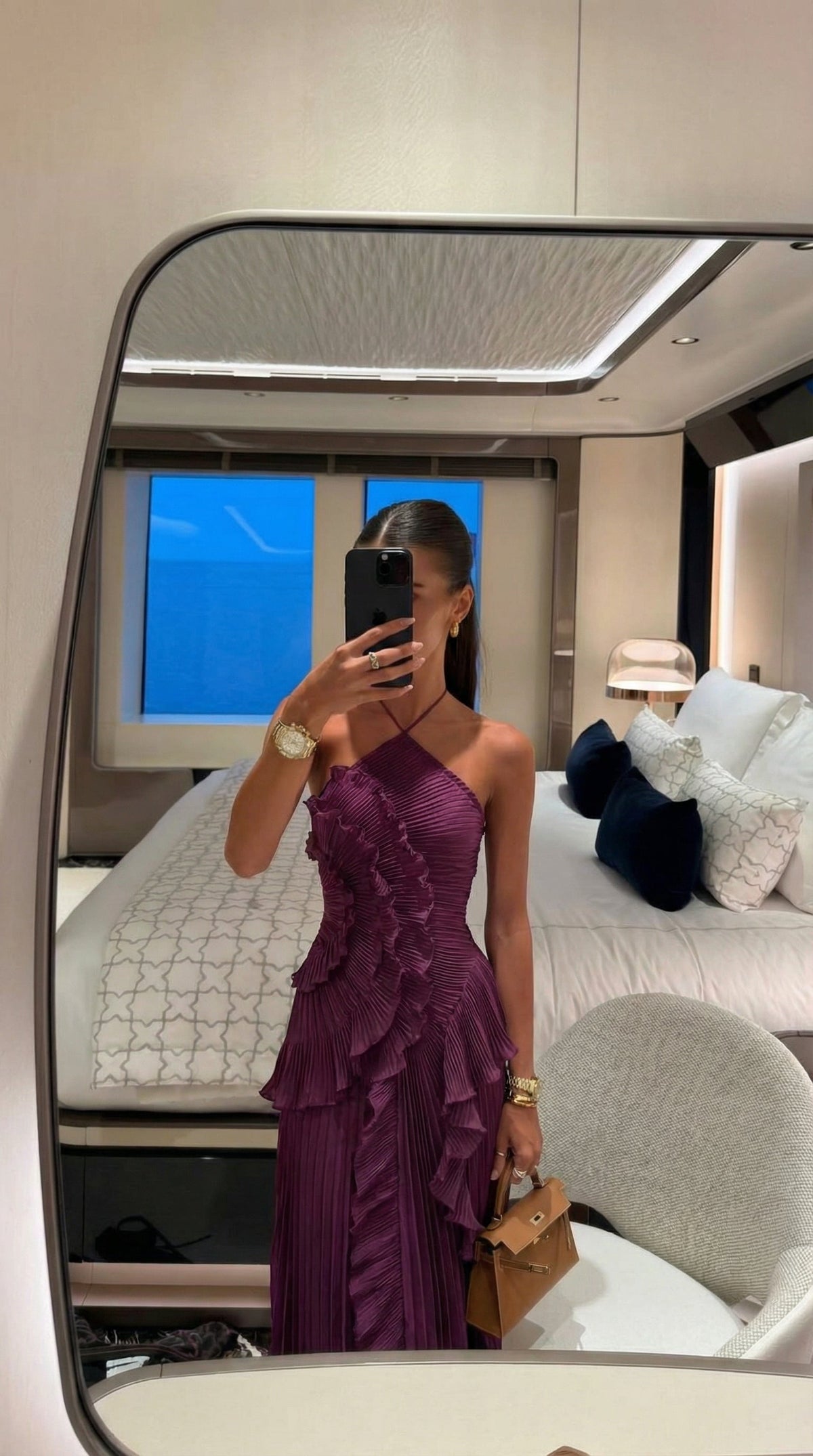 Violetta | Women's Ruffled Ruched Spaghetti Strap Maxi Summer Dress