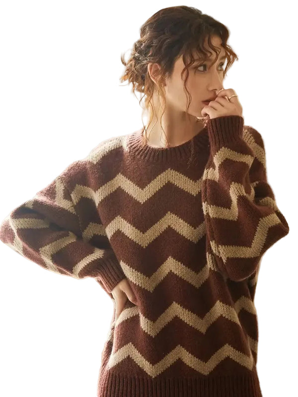 Women's Sweater with Zig Zag Pattern